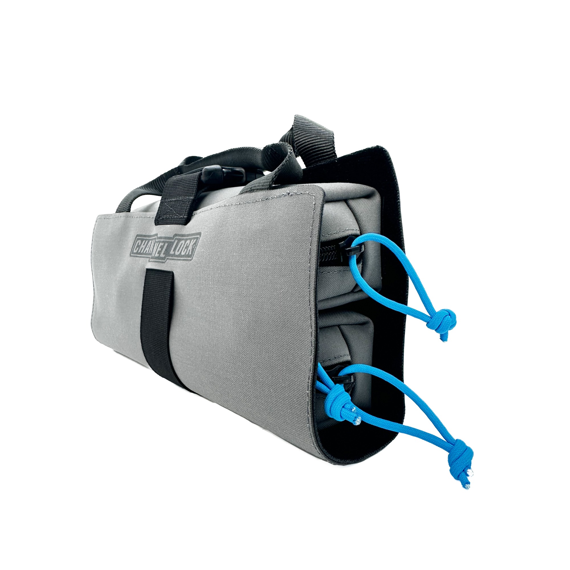 Channellock, PRO 2-Pouch Tool Roll System Grey Fused Cordura w/ BKL, Color Gray, Pockets (qty.) 2 Material Cordura, Model# MTR2G